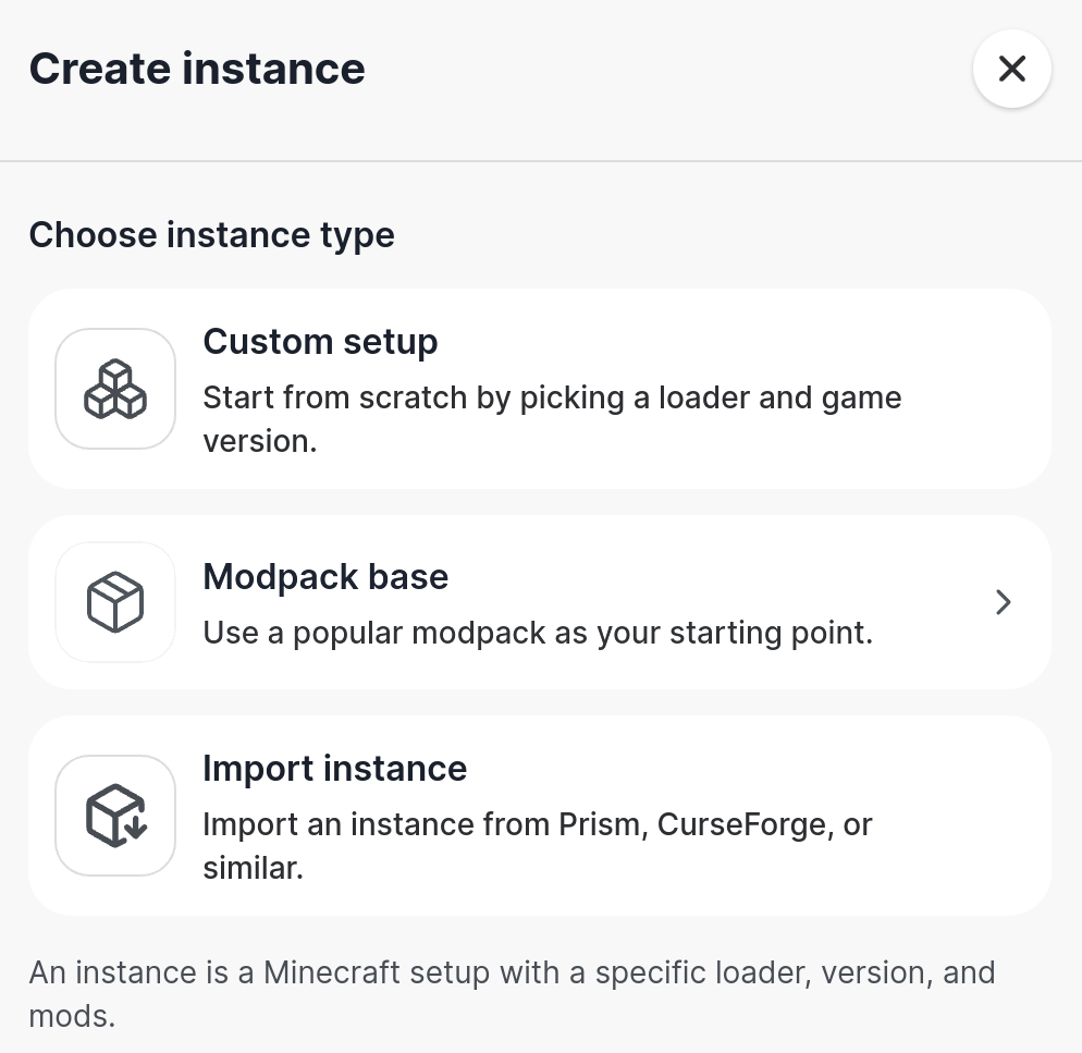 Import modpack